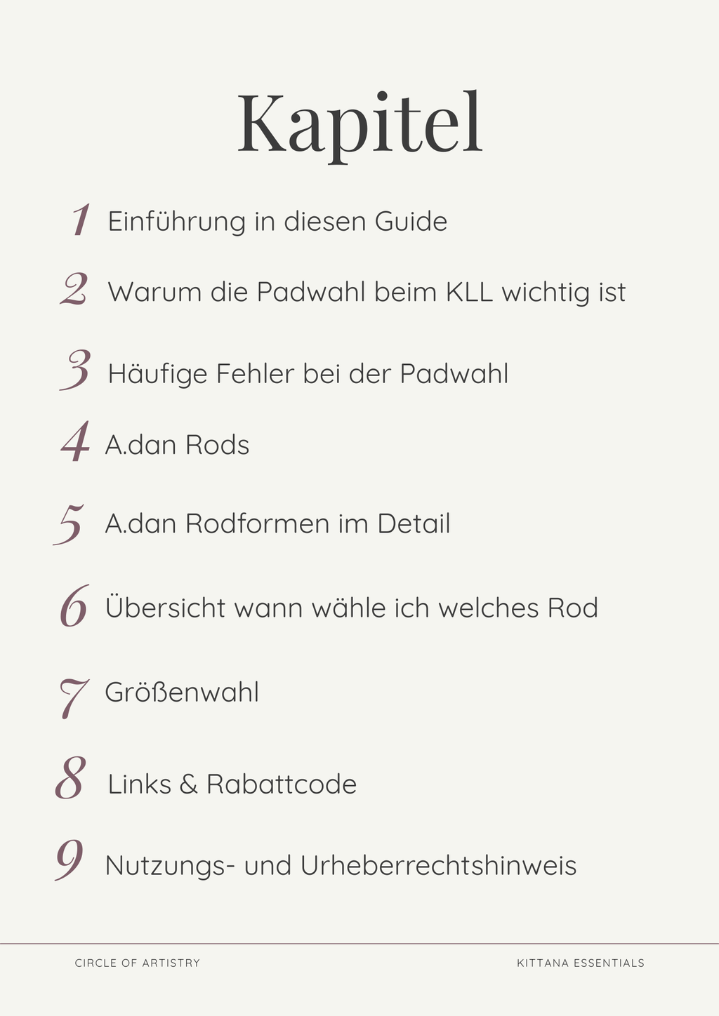 Adan Rod Guide Kapitel Uebersicht