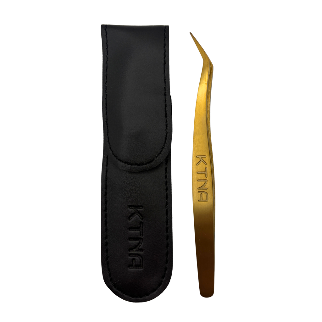 KTNA Lashlift Curved Tweezer gold