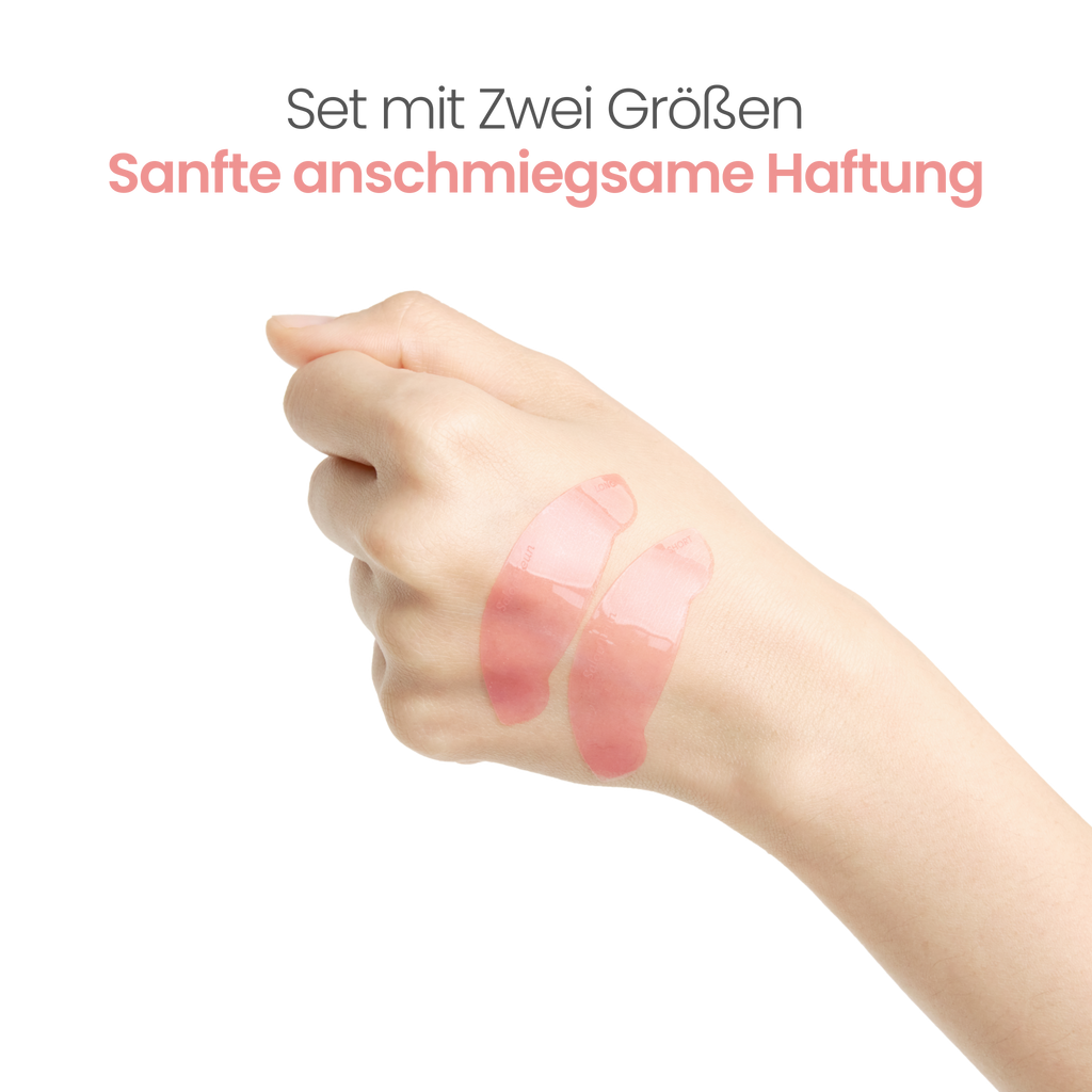 Salon Jieun Dream Patch – Long und Short Eye Patches auf der Hand zur Demonstration der haftenden, anschmiegsamen Oberfläche