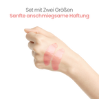 Salon Jieun Dream Patch – Long und Short Eye Patches auf der Hand zur Demonstration der haftenden, anschmiegsamen Oberfläche